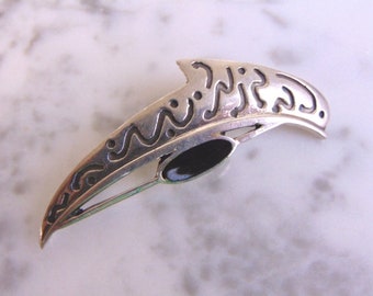 Womens Vintage Estate .925 Sterling Silver Dolphin Brooch 8.8g E4444