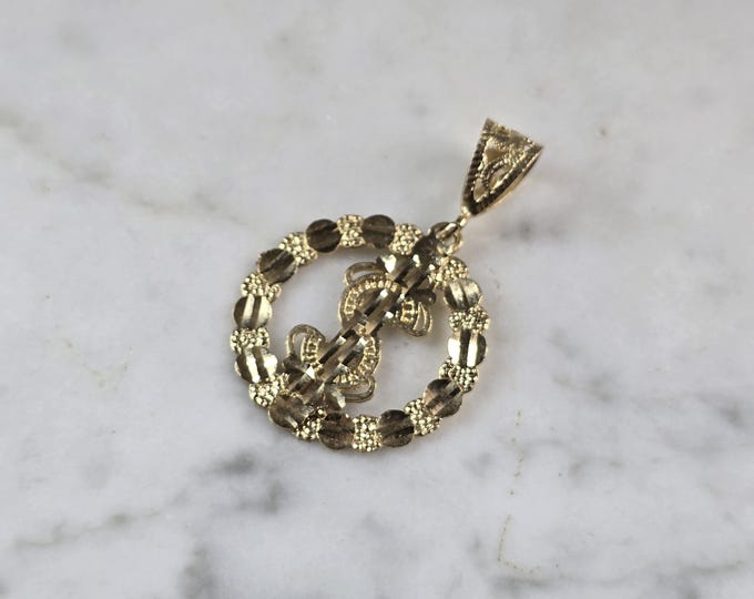 Vintage Estate 10K Yellow Gold Money Sign Pendant 1.9g E5711
