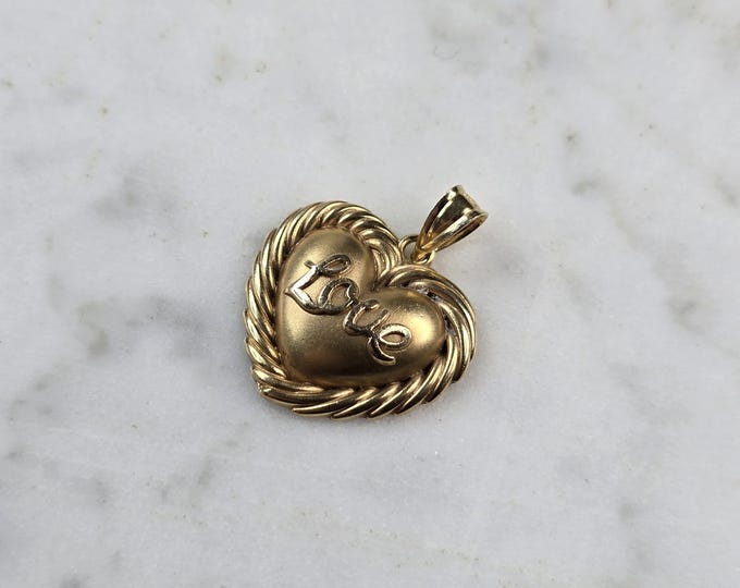 Womens Vintage 14k Gold Michael Anthony Love Heart Pendant 1.8g E6563