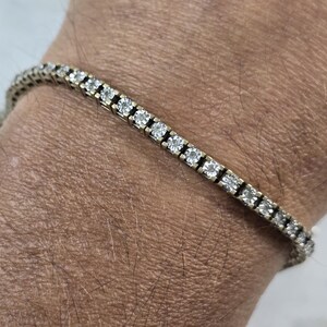 Damen Vintage Gut 10k Gold Diamant Tennis Armband 11.6g E980 Bild 4