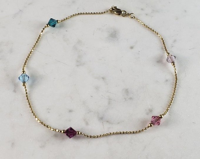 Womens Vintage Estate 14K Yellow Gold Anklet Bracelet, 2.6g E3299
