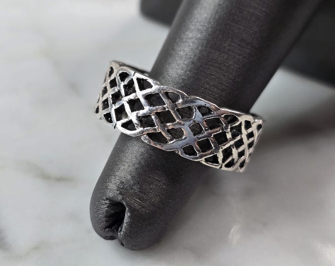 Mens Vintage Estate Sterling Silver Irish Celtic Eternity Knot Ring 5.8g E1808