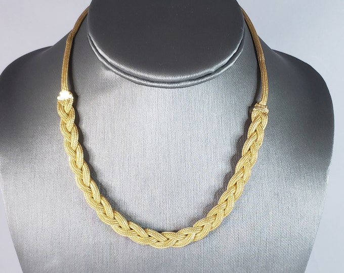 Womens Vintage Estate 14K Yellow Gold Mesh Necklace 17.8g E2538