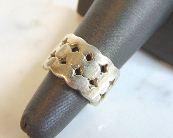 Womens Vintage Estate Sterling Silver Modernist Ring 9.5g E5528