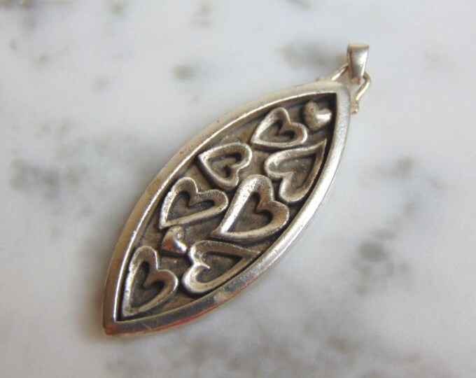 Womens Vintage Estate Sterling Silver Heart Pendant 10.0g E4932
