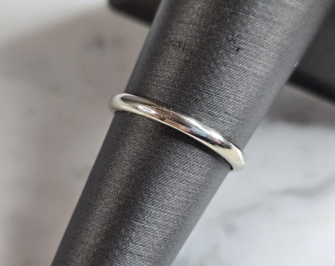 Womens Vintage Estate 14K White Gold Wedding Band Ring, 1.6g E5234