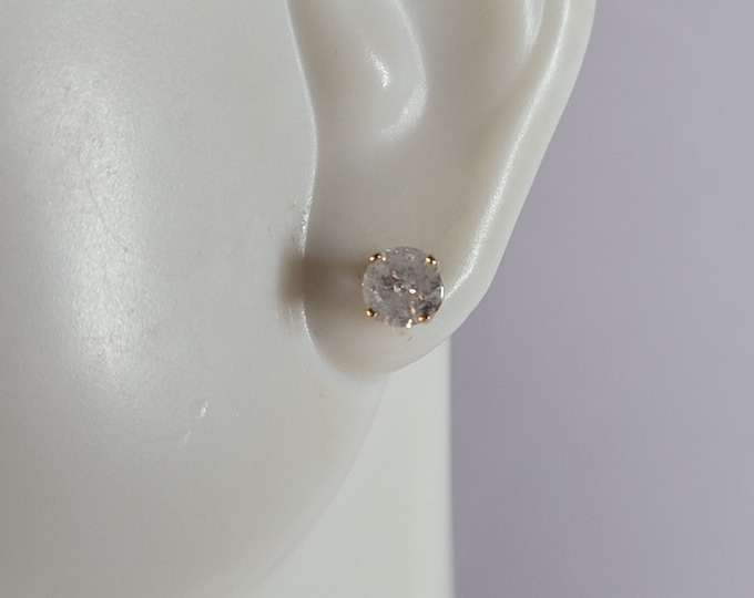 Single 14K Yellow Gold Diamond Stud Earring 0.2g E6965