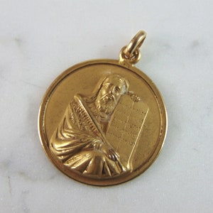 Vintage Estate 14K Yellow Gold Religious Moses Pendant 3.2g E2394