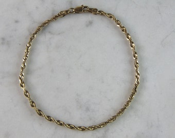 Womens Vintage Estate 14K Yellow Gold Chain Bracelet 2.8g E2410