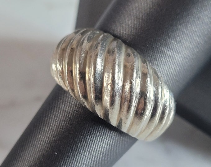Womens Vintage Estate Sterling Silver Modernist Ring, 8.8g E6712