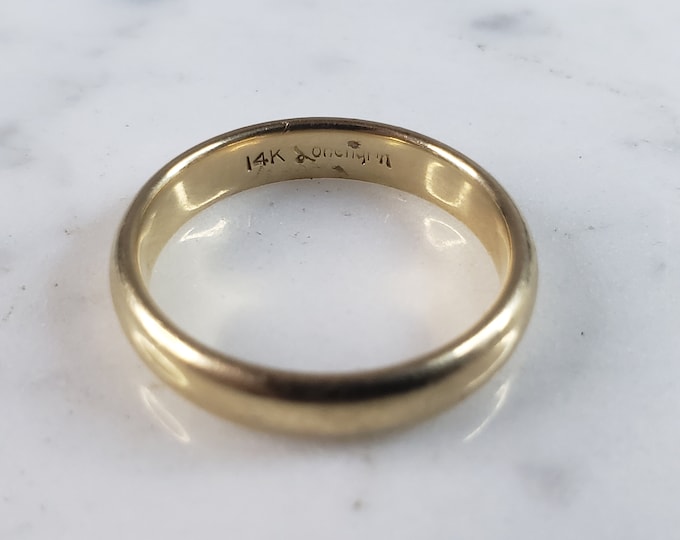 Womens Vintage Estate 14K Yellow Gold Wedding Band Ring 4.4g E1233