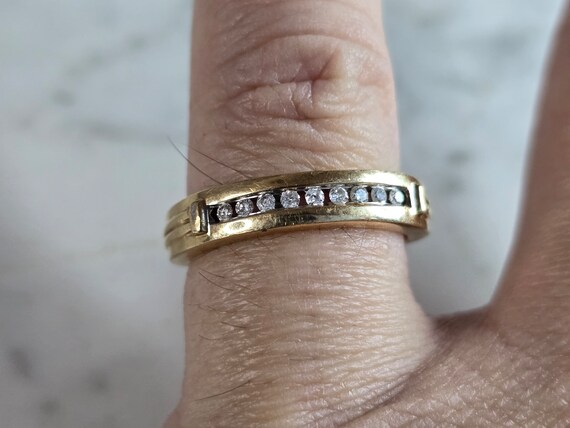Womens Vintage Estate 14K Gold Diamond Ring 4.1g … - image 5