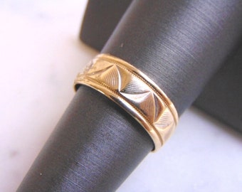 Mens Vintage Estate 14K Gold Frederick Goldman Wedding Band Ring 3.9g E2927