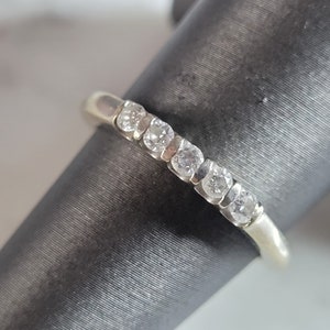 Womens Vintage Estate 14K White Gold Diamond Ring 3.4g #E7087