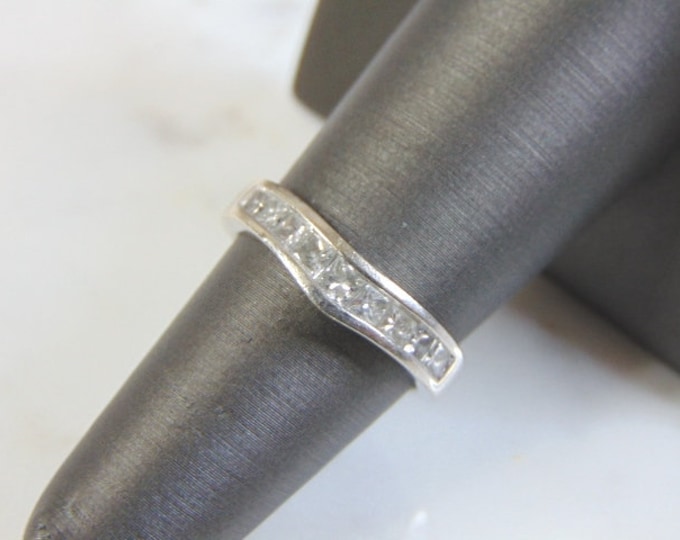 Womens Vintage Estate 14K White Gold Diamond Ring, 3.5g E1888