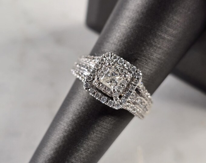 Womens Estate 14k Yellow Gold Lab Diamond Tasha R Ring 5.7g #E1713