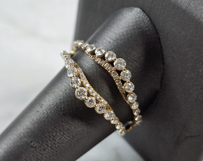 Womens Vintage Estate 14k Gold Diamond Ring Enhancer 4.0g E1958
