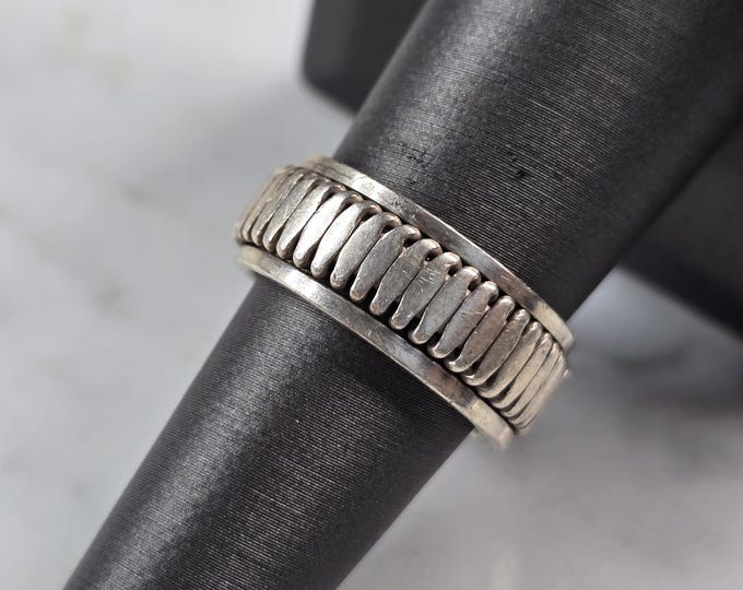 Womens Vintage Estate Sterling Silver Modernist Ring 7.7g E4991