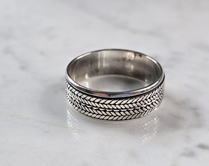 Mens Estate Sterling Silver Irish Celtic Eternity Knot Fidget Ring 5.9g E7324