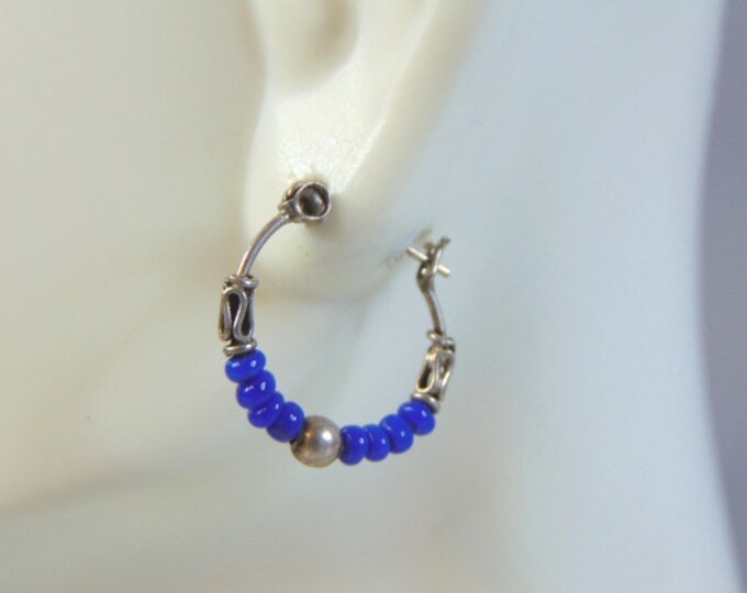 Vintage Estate Sterling Silver Hoop Earrings 1.1g E1869