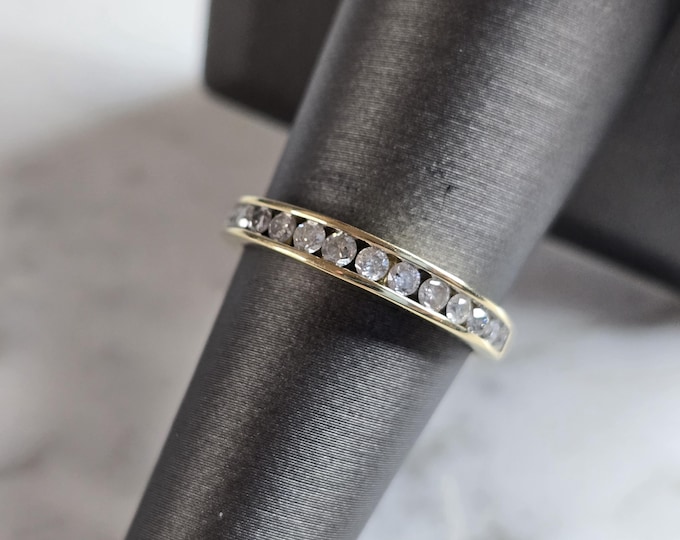 Womens Vintage Estate 10K Yellow Gold Diamond Ring 2.2g E5246
