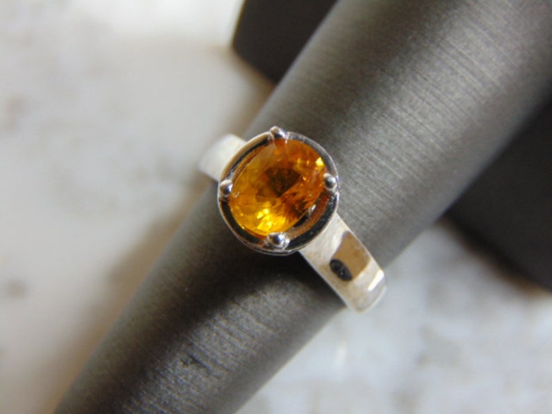 Vintage Estate 14K White Gold Ring w/ Zircon Stone & Diamonds 5.5g E3002 image 1