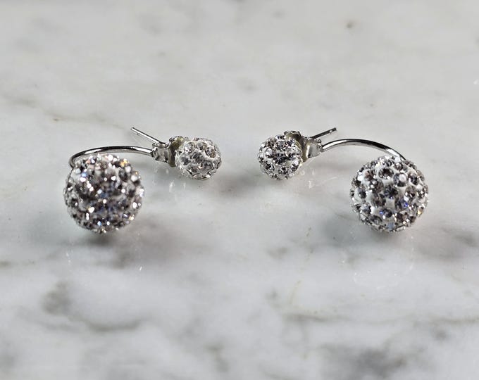 Womens Vintage Estate Sterling Silver Modernist Earrings 2.8g E1524
