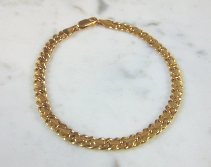 Vintage Estate 14k Yellow Gold Italian Chain Link Bracelet 11.6g E1731