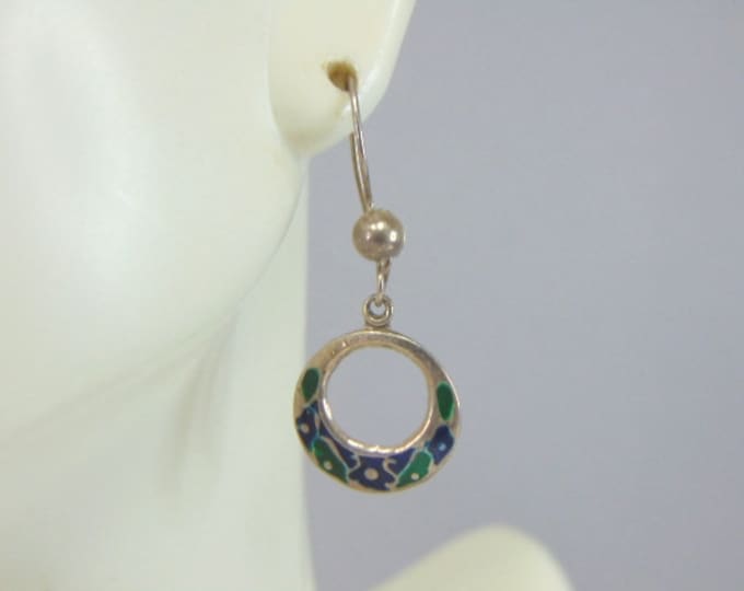 Womens Vintage Estate Sterling Silver Southwestern Earrings 1.9g E2312