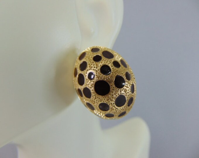 Pr Womens Vintage Estate 18K Yellow Gold Leopard Earrings 12.5g E1610