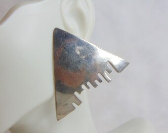 Womens Vintage Estate Sterling Silver Modernist Earrings 12.6g E5075