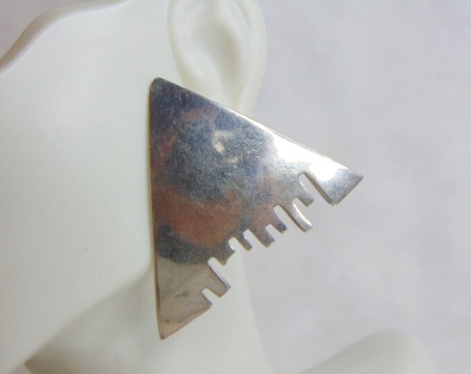 Womens Vintage Estate Sterling Silver Modernist Earrings 12.6g E5075