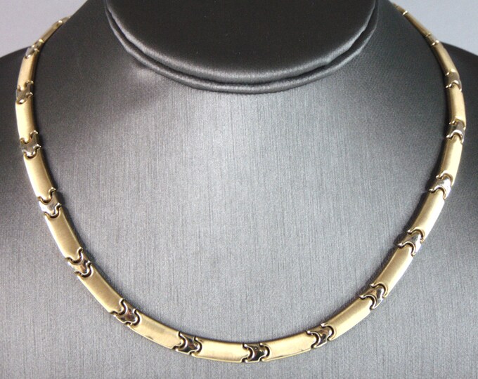Womens Vintage Estate 14K Yellow Gold Modernist Necklace 22.1g E2633