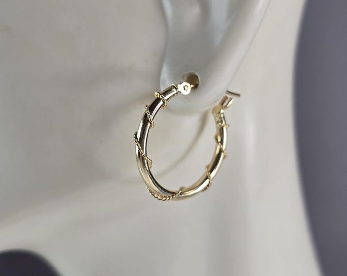 Pr Womens Vintage Estate 14K Gold Michael Anthony Hoop Earrings 1.1g E7022