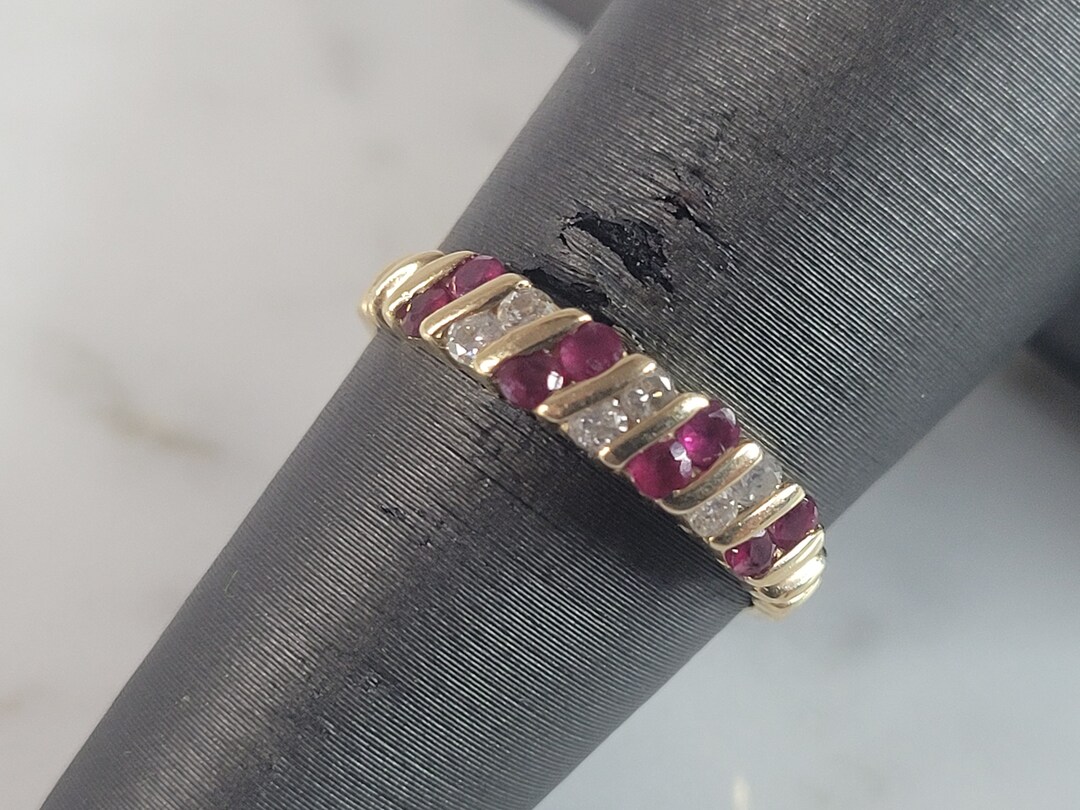 Womens Vintage Estate 14k Yellow Gold Ruby & Diamond EFFY Ring - Etsy