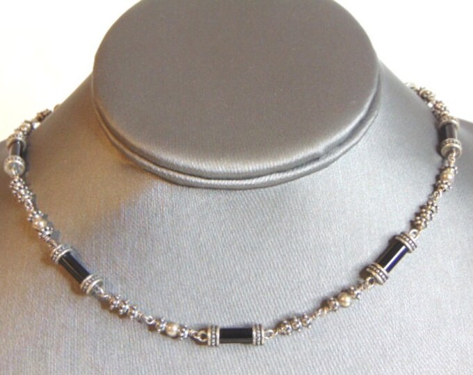 Womens Vintage Estate Sterling Silver Necklace 21.6g E5749