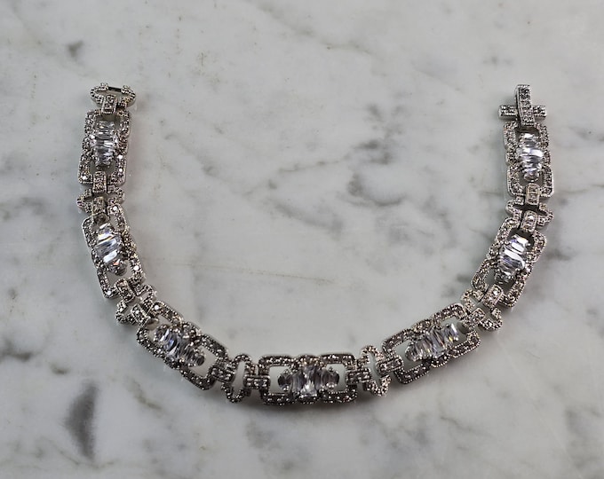 Womens Vintage Estate Sterling Silver Modernist Bracelet 22.3g E1573