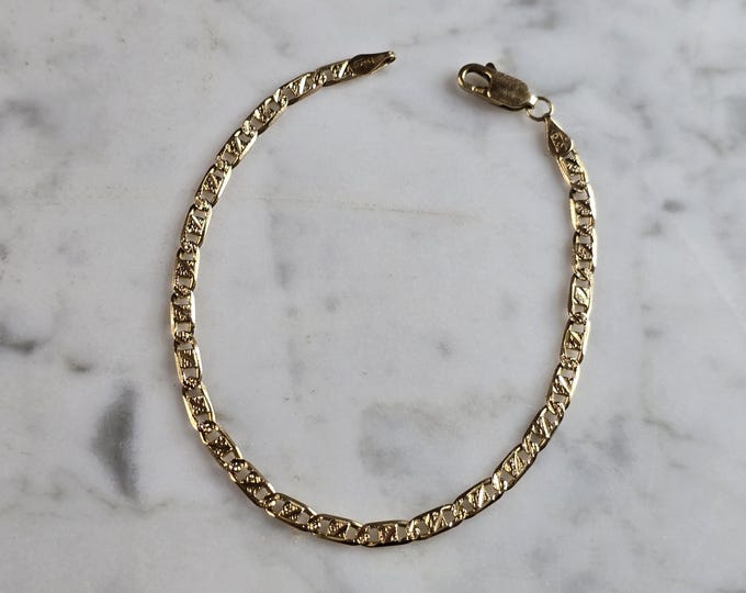 Womens Vintage Estate 14K Yellow Gold Italian Bracelet 4.8g E5222