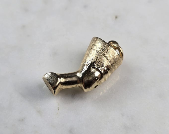Womens Vintage Estate 14K Yellow Gold Queen Nefertiti Pendant 3.0g E5518