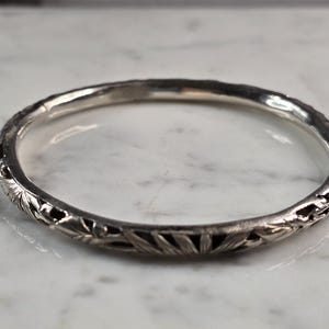 Womens Vintage Estate Sterling Silver Bangle Bracelet 6.8g #E3893