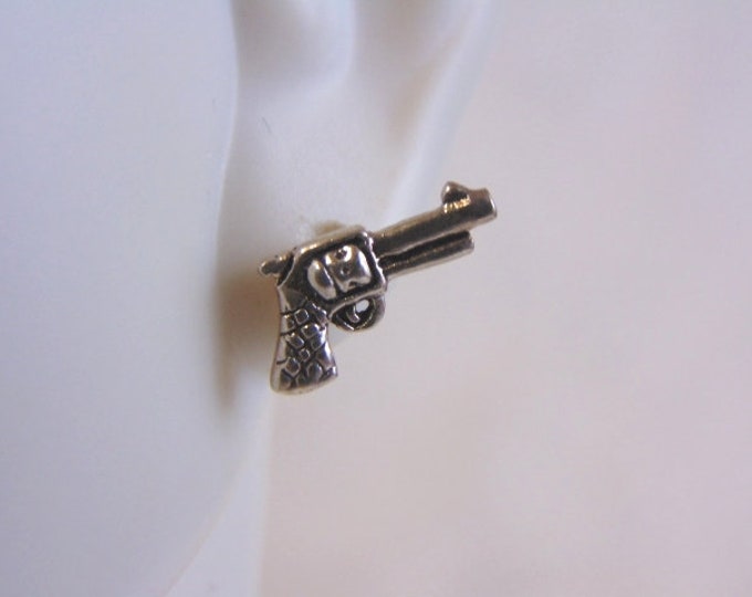 Vintage Estate Sterling Silver Gun Earrings 1.4g E4036