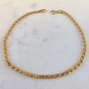 Womens Vintage Estate 14K Yellow Gold Heart Bracelet 3.6g E3909