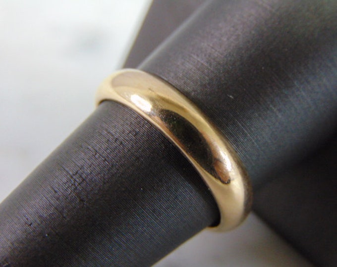 Mens Vintage Estate 14K Yellow Gold Wedding Band Ring 5.2g #E707