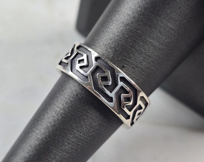 Mens Vintage Estate Sterling Silver Waldeck Johnson Ring 4.7g E6887