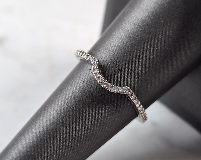 Womens Vintage Estate 14k White Gold Diamond Ring Spacer 1.6g #E3614