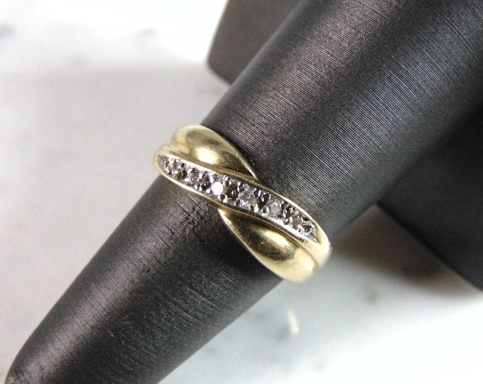Womens Vintage Estate 14k Yellow Gold Diamond Engagement Ring 3.6g E1016