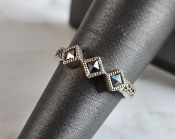 Womens Vintage Estate Sterling Silver Modernist Ring 2.8g E7423
