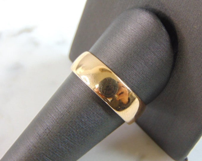 Mens Vintage Estate 14K Yellow Gold Band Wedding Ring 5.1g E2358