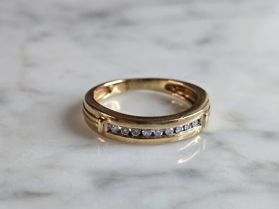 Womens Vintage Estate 14K Gold Diamond Ring 4.1g … - image 4