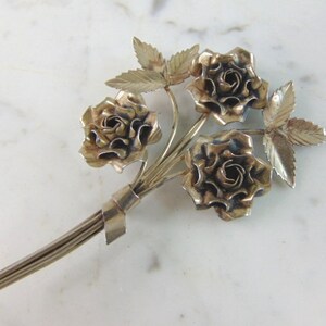 Damen Vintage Nachlass Sterling Silber Blumen Brosche 20.8g E2313